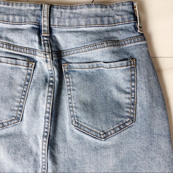 PacSun Button Up Light Wash Jean Mini Skirt - Picture 5 of 9